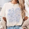 Summer Womens Vintage Floral Wildflowers Print TShirt Cotton and Breathable Short Sleeve Streetwear Oversized Loose Casual
