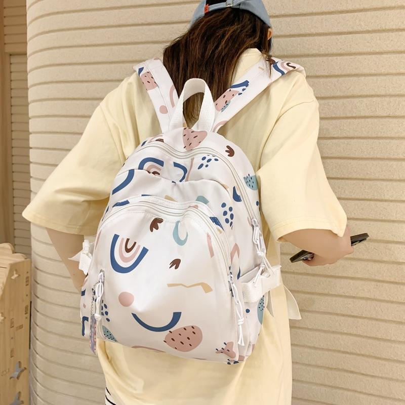 Korean version of cute medium backpack lightweight student backpack summer new small shopping girl backpack