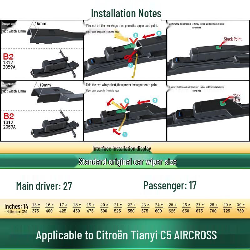 

Citroen C5 Aircross Frameless Silent Wiper Blade