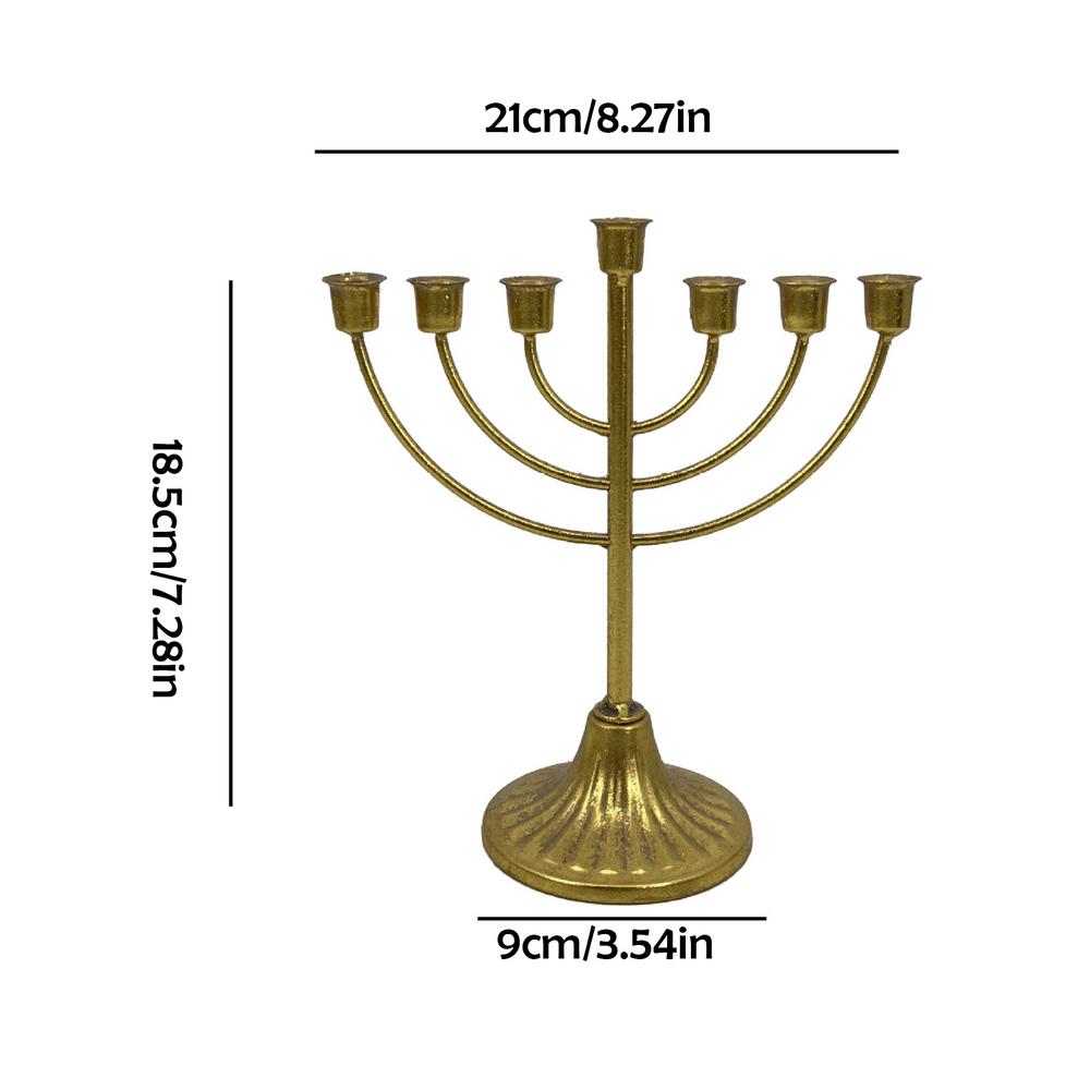 Je Candle Holder 7/9 Branch Candlestick Metal Candle Holder Hanukkah Candlestick Je Holders Menorah Stand Decorations