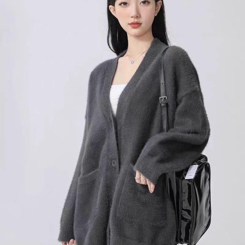 Spring and Autumn Loose Jacket Top Women's Medium and Long