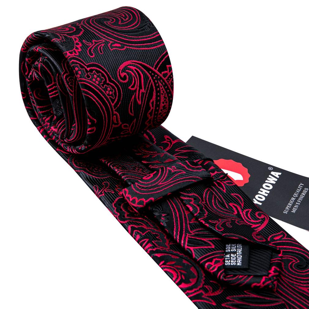 Barry.Wang Férfi Divat Nyakkendők Virágos Paisley Szövött Selyem Nyakkendő Zsebkendő Mandzsettagombok Formális Alkalmi Üzleti