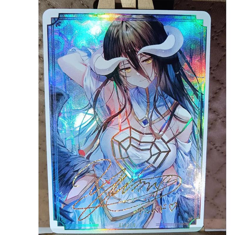 1pcs/set overlord albedo  Diy Self Control Collect Signature Trading Flash Card Anime Cartoon Gift