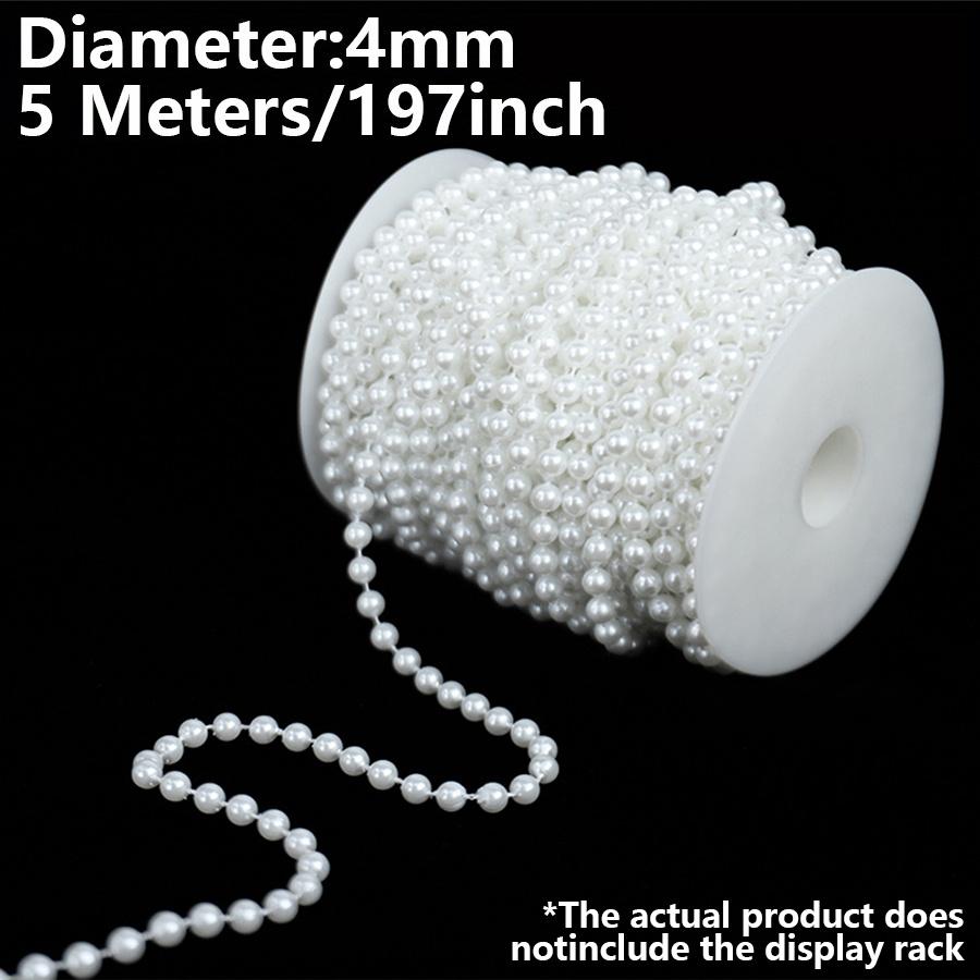

197 White Circular String Plastic Pearl Chain - Wedding Dress Decoration & DIY Craft Accessories for Bridal Background JXB