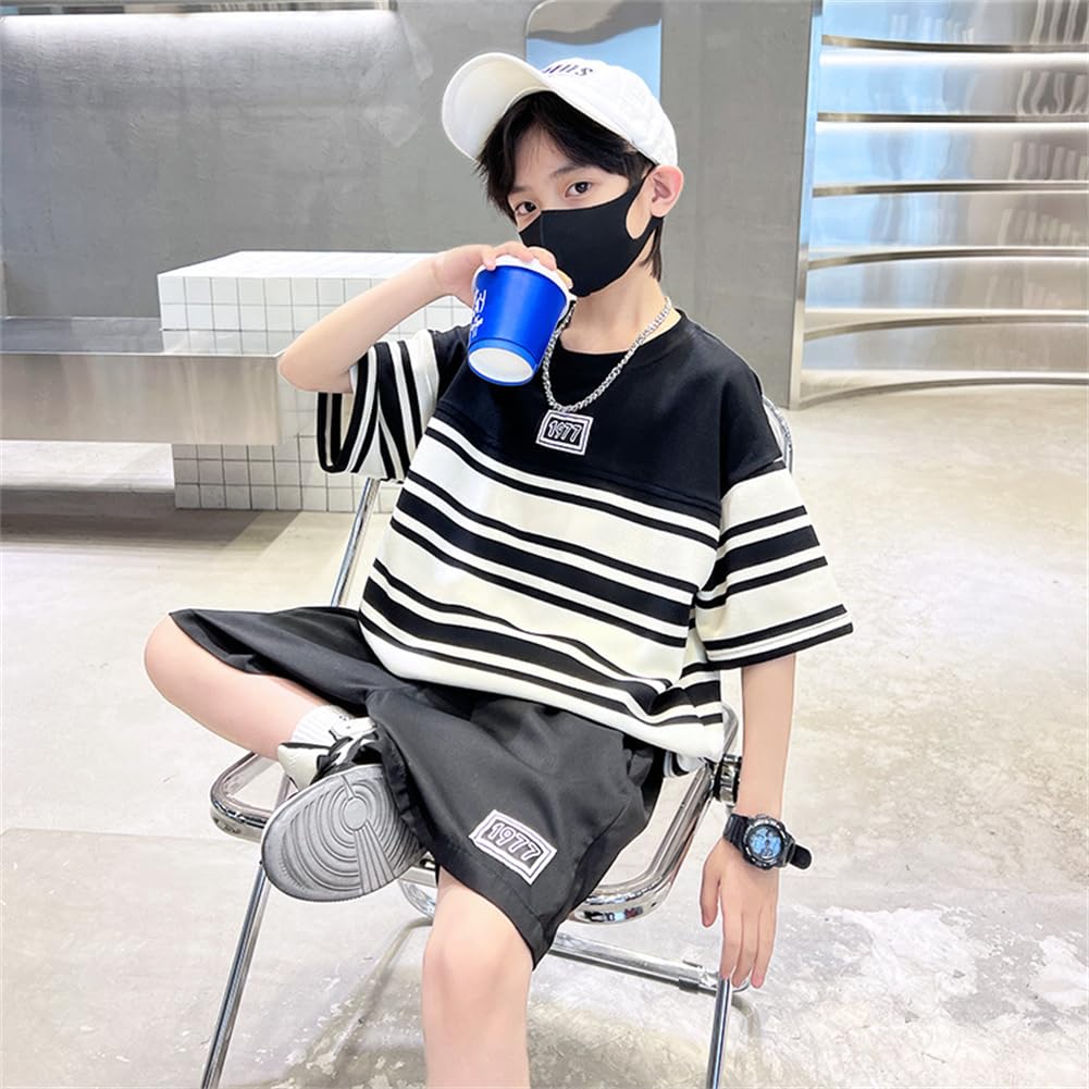 Short Korean Short Sleeve Top and Bottom 170cm Top and Bottom Cute Elementary School Gift [KOSIKINI] Children's Clothing, Boys' Setup, Sleeve,