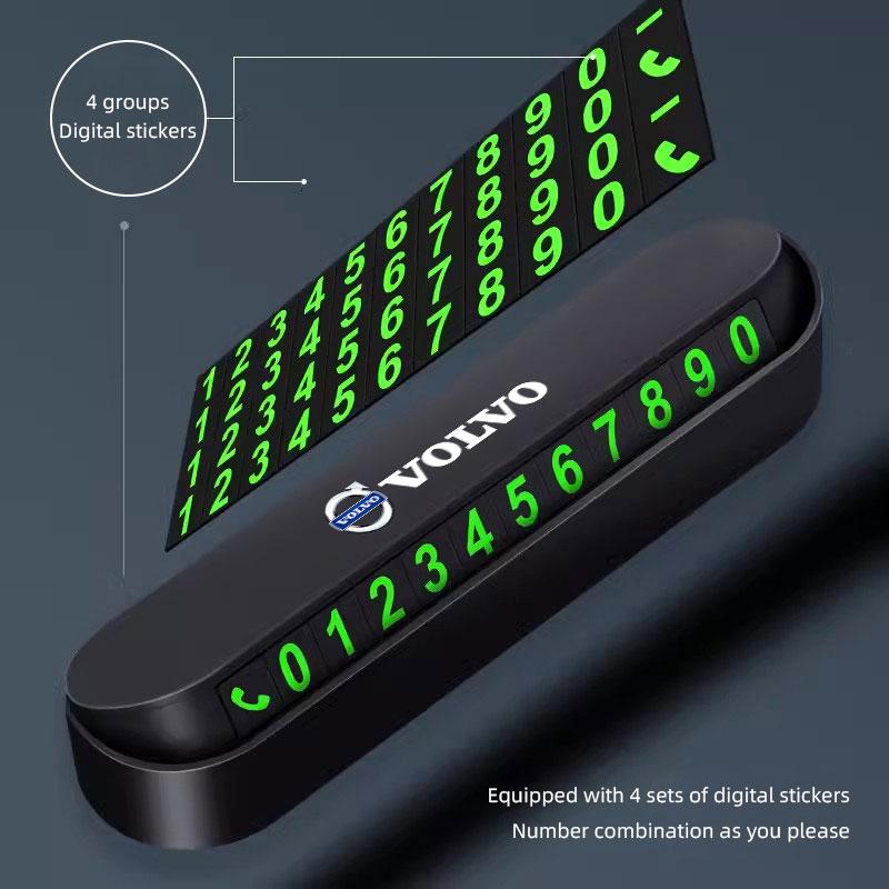Car Phone Number Card Temporary Parking Card Plate For Volvo ES90 EC40 EX40 EM90 XC90 V90 V60 XC60 V40 S80 S60 S90 C40 XC40 V70