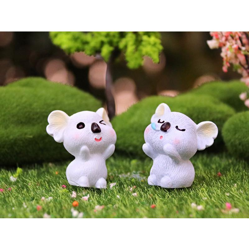 Cartoon Style Resin Koala Figurine Lovely Micro Landscape Diy Decor Crystal Ball Ornament