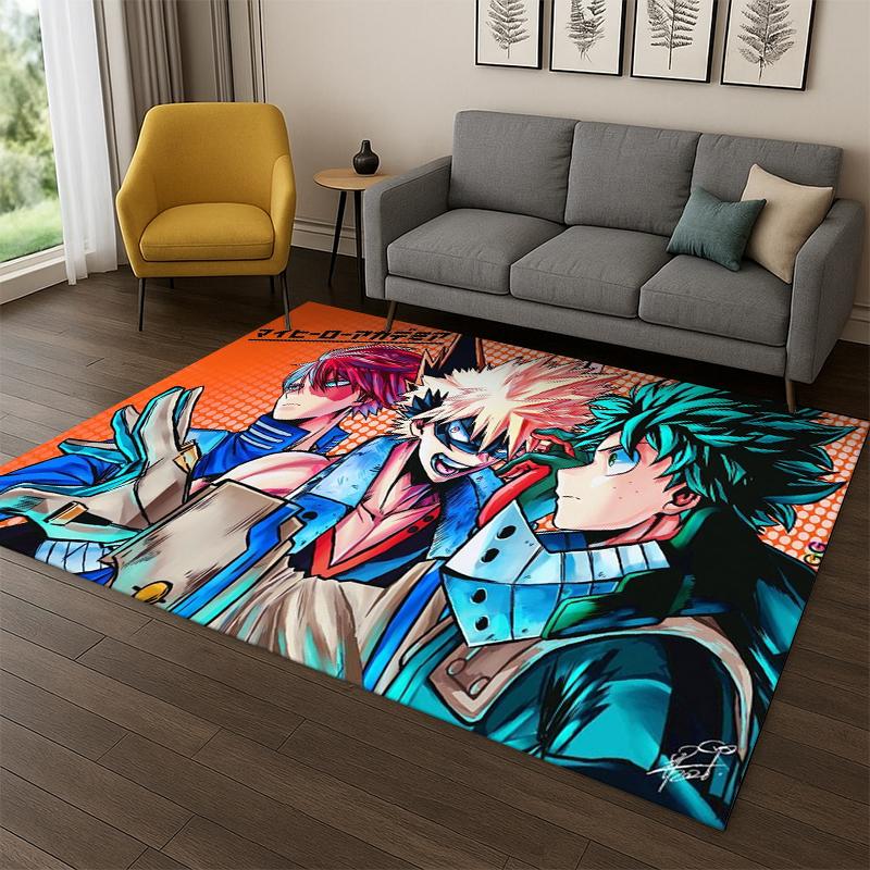 My Hero Academia Deku Bakugou Cartoon Anime Carpet Rug for Bedroom Living Room Sofa Doormat Home Decor,Kid Area Rug Non-slip