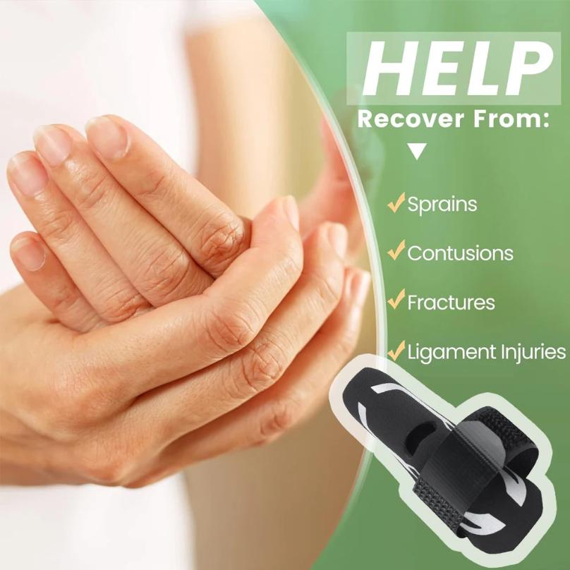 Durable And Safe 2Pcs Finger Splint Support Trigger Mallet Finger Wraps Adjustable Finger Sleeves Sports Basketball Volleyball Tennis Baseball