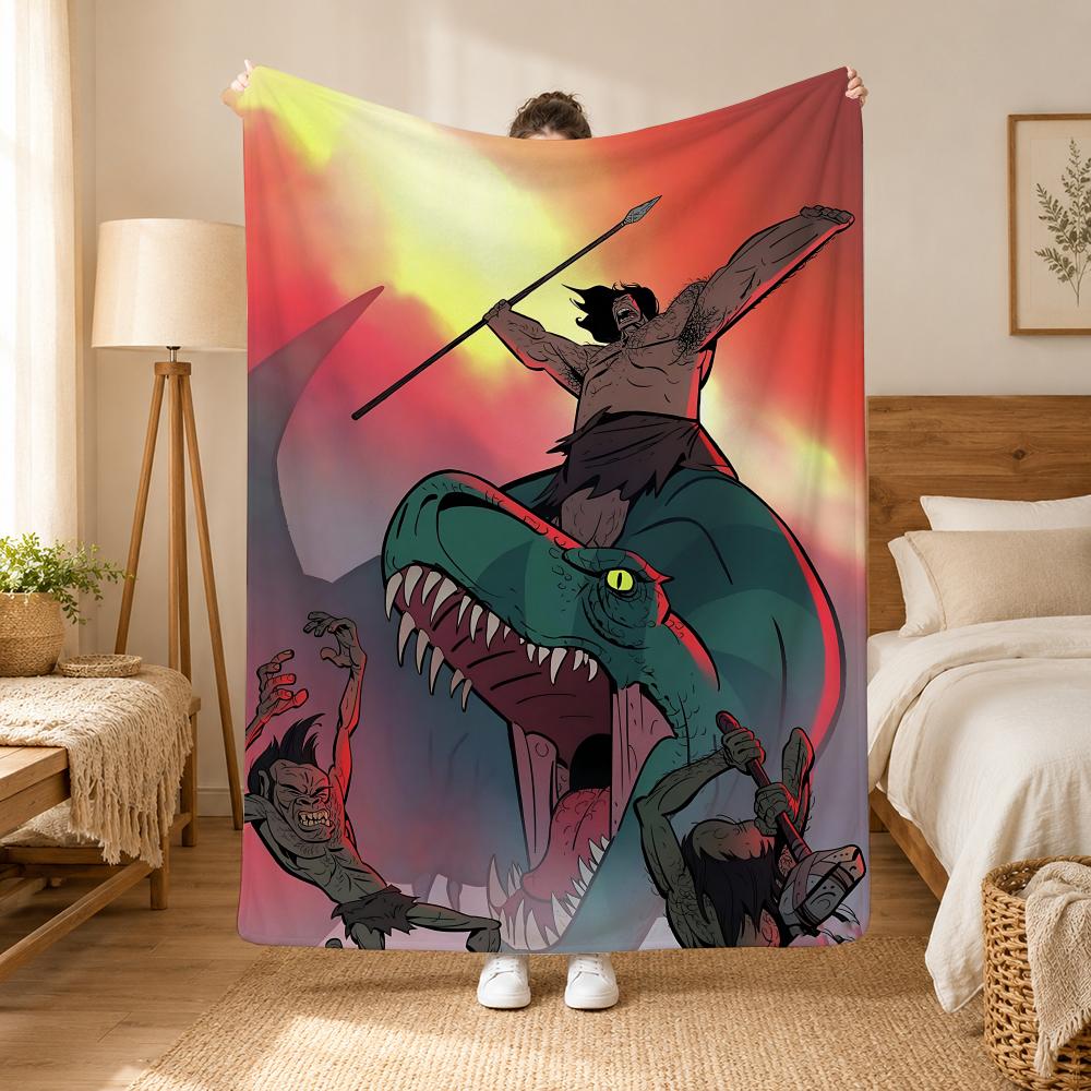 Primal Animation Series Throw 240G Flannel Blanket, Suitable For Sofas, Beds, Offices, Exquisite Gift Blankets