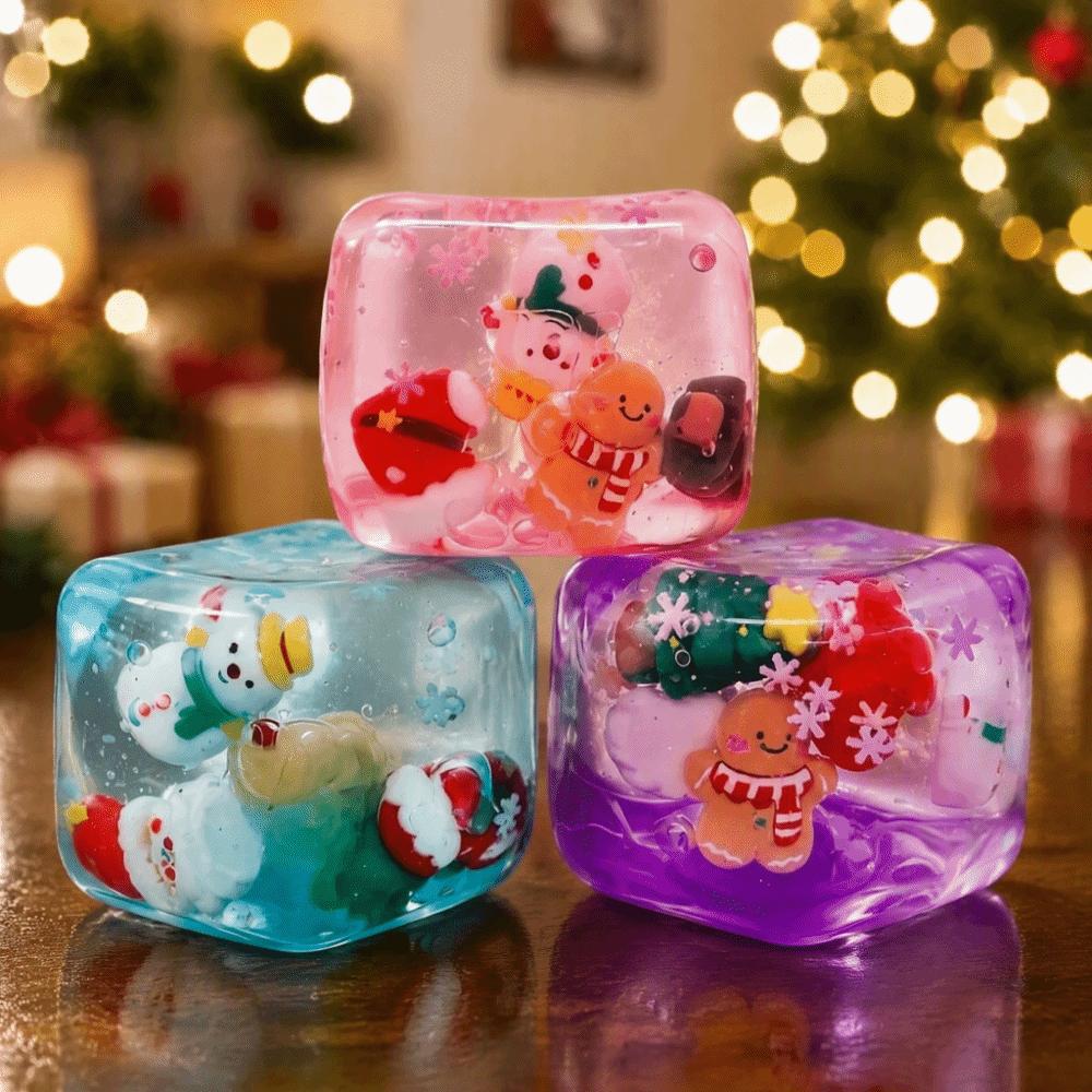 Cubic Shape Maltose Fidget Toys Christmas Theme Anti-stress Sensory Toy  Holiday Gifts