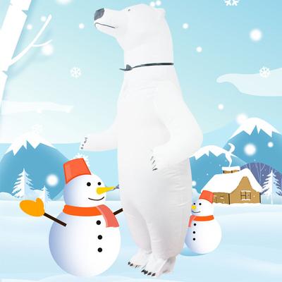 Ours Polaire Bonhomme de Neige Gonflable Halloween Adulte Dessin Animé Fête Parent-Enfant Poupée Accessoires de Spectacle