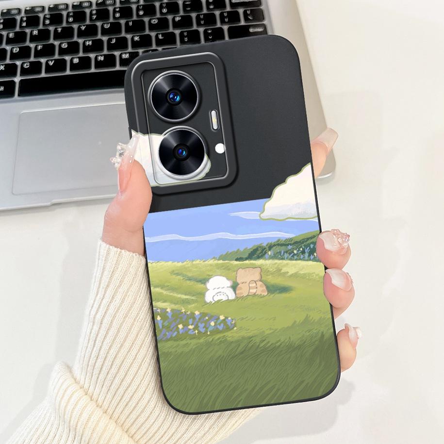 For Realme C55 Case RMX3710 Cover Lovely Avocado Silicon Camera Lens Protective Phone Cover For Realme C55 C 55 RealmeC55 Bumper