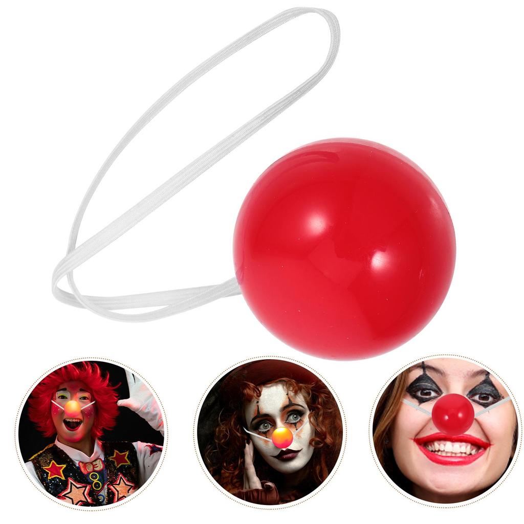Red Clown Nose Light Up Circus Props Costume Accessories for Party Halloween Kids Adult Cosplay Plastic Novelty Prop Glow