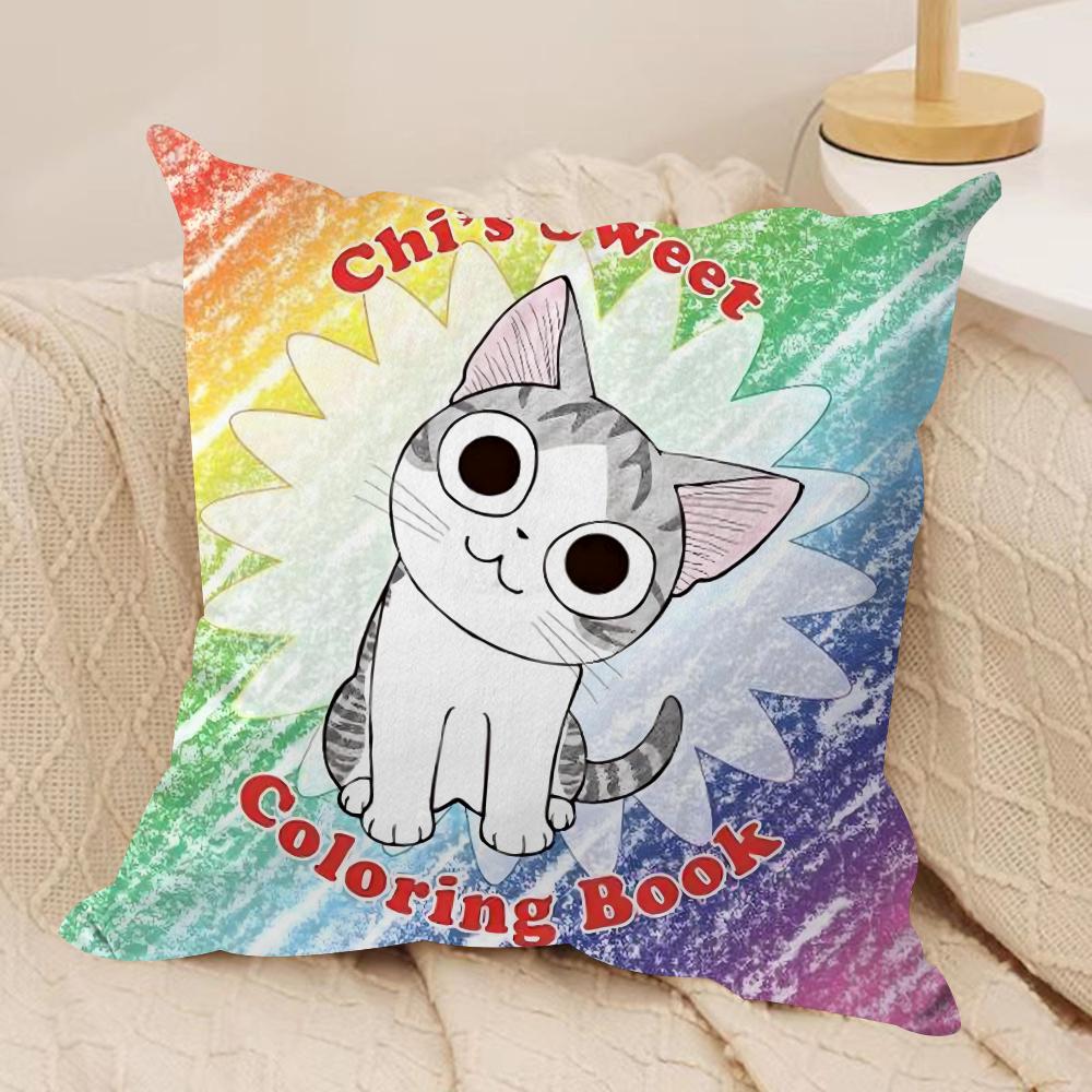 CChis Sweet Home Cushion Cover Silky Short Plush DoubleSided Printed Pillow Case for Sofa All Seasons Home Decor Gift