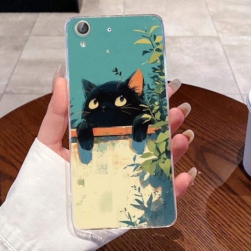 Hülle Für Huawei Y6 II Y6ii CAM-L21 L03 L23 L32 Hülle Ästhetisch Mode Niedliche Katze Cartoon Transparent TPU Weiches Silikon Rückabdeckung