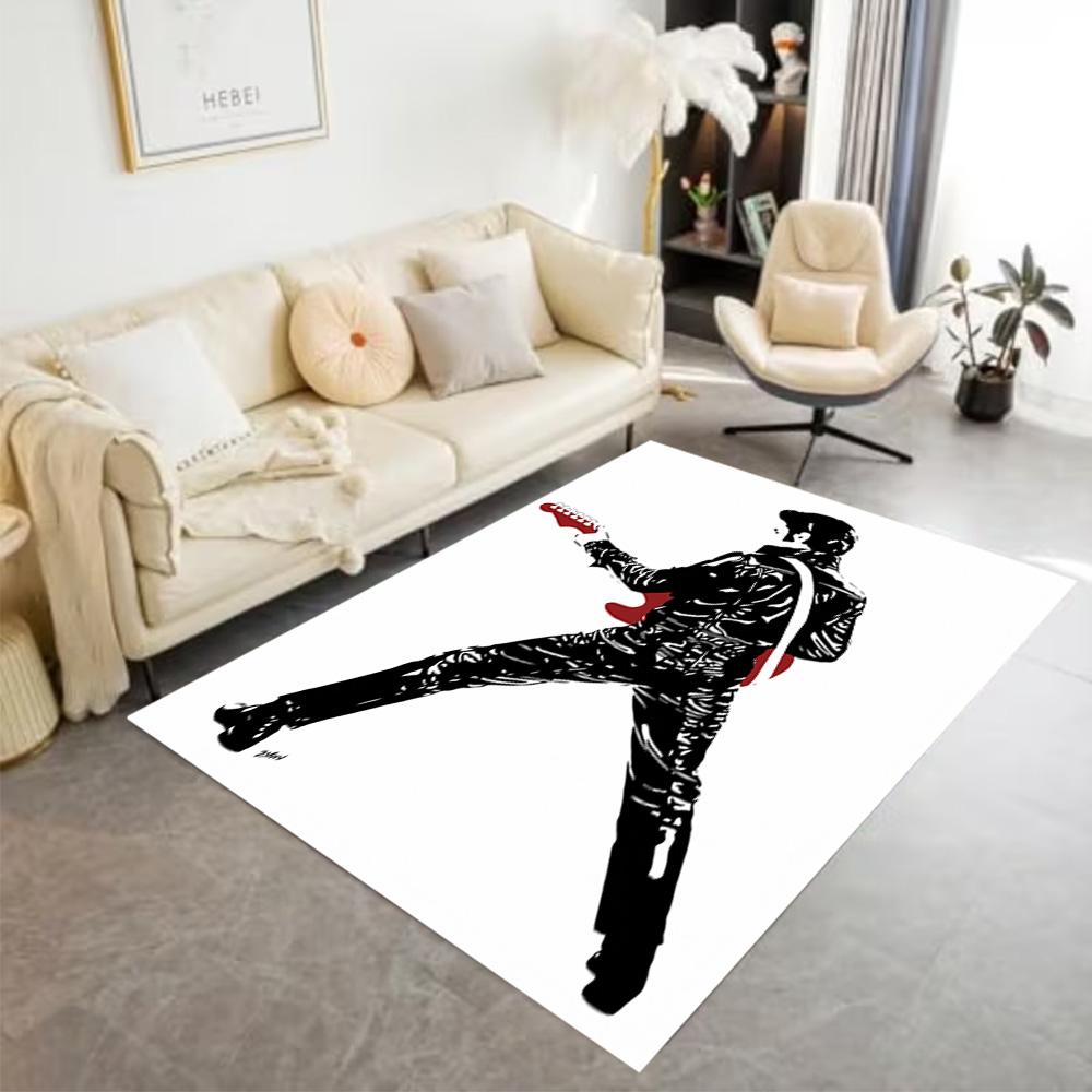 Rock Roll Icon Carpet Design for Bedrooms Balcony Game Room Foyer Antislip Carpet Office home decor Perfect Gift for Valentine's Wedding Birthday