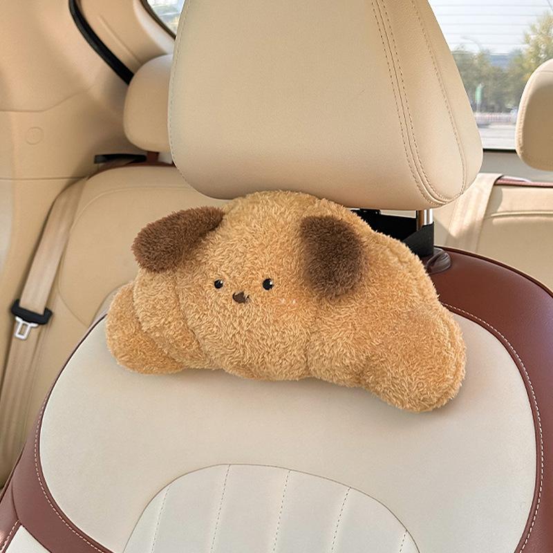 Cute Plush Car Seat Headrest Neck Pillow Car Seat Cartoon Creative Lumbar Support Pillow Comfortable Waist Pillow Car Decoration