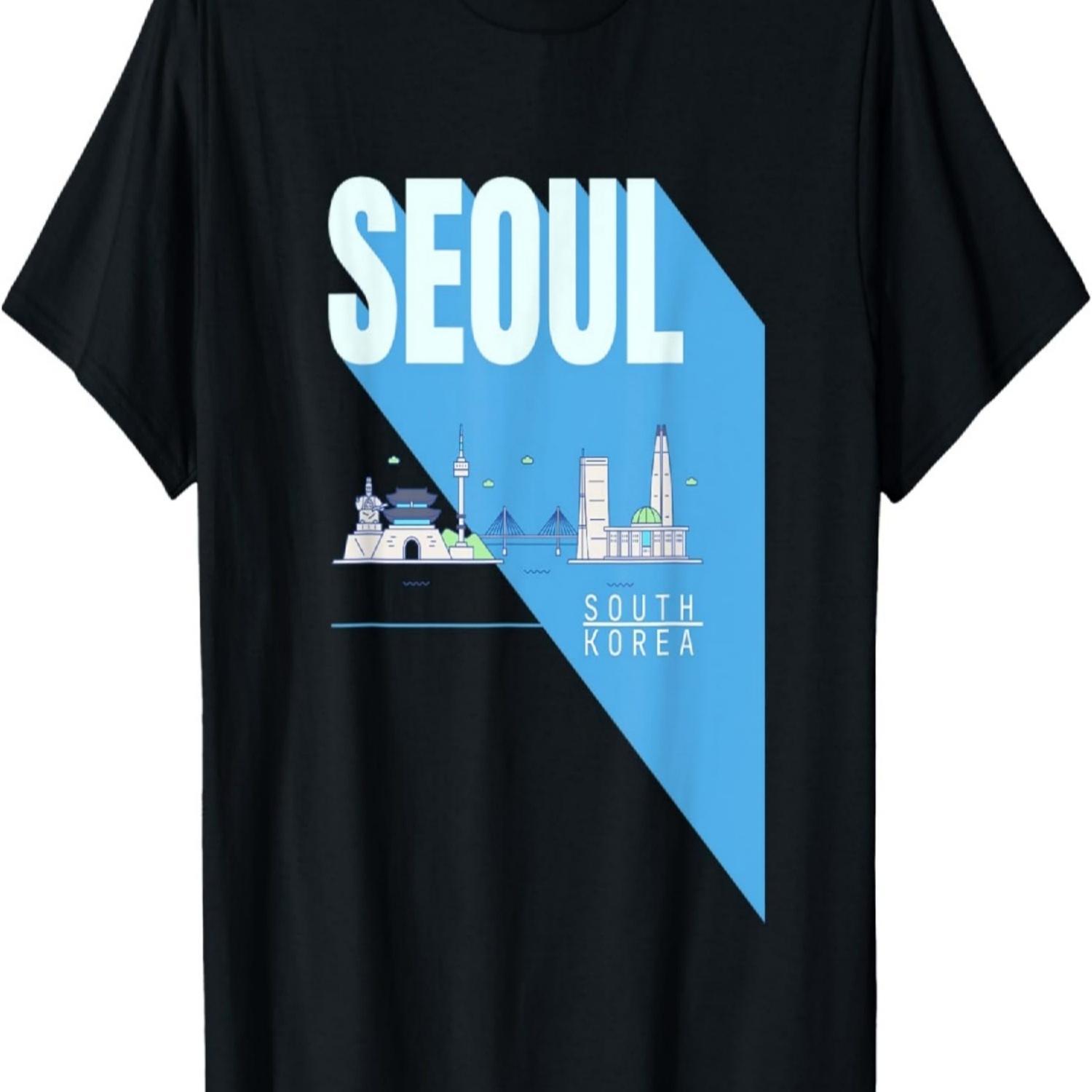 

Seoul South Korea Landmark Modern Illustration T-Shirt S чёрный