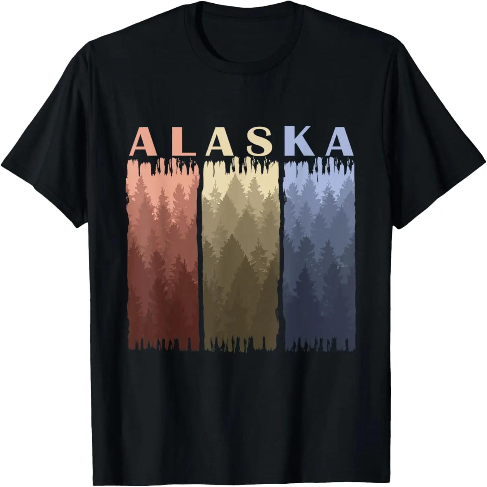 Forest trees landscape USA Alaska T-Shirt S