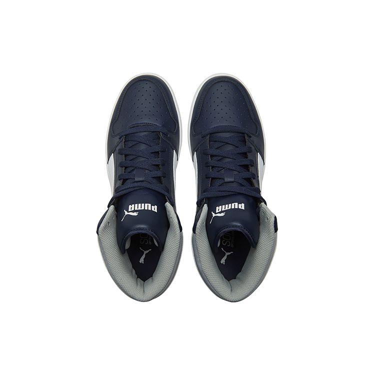 Puma Rebound Round Toe Lace-Up Fabric Synthetic Leather Shock Absorbing Non-Slip Wear-Resistant High-Top Basketball Shoes Unisex Sneakers 369573-16