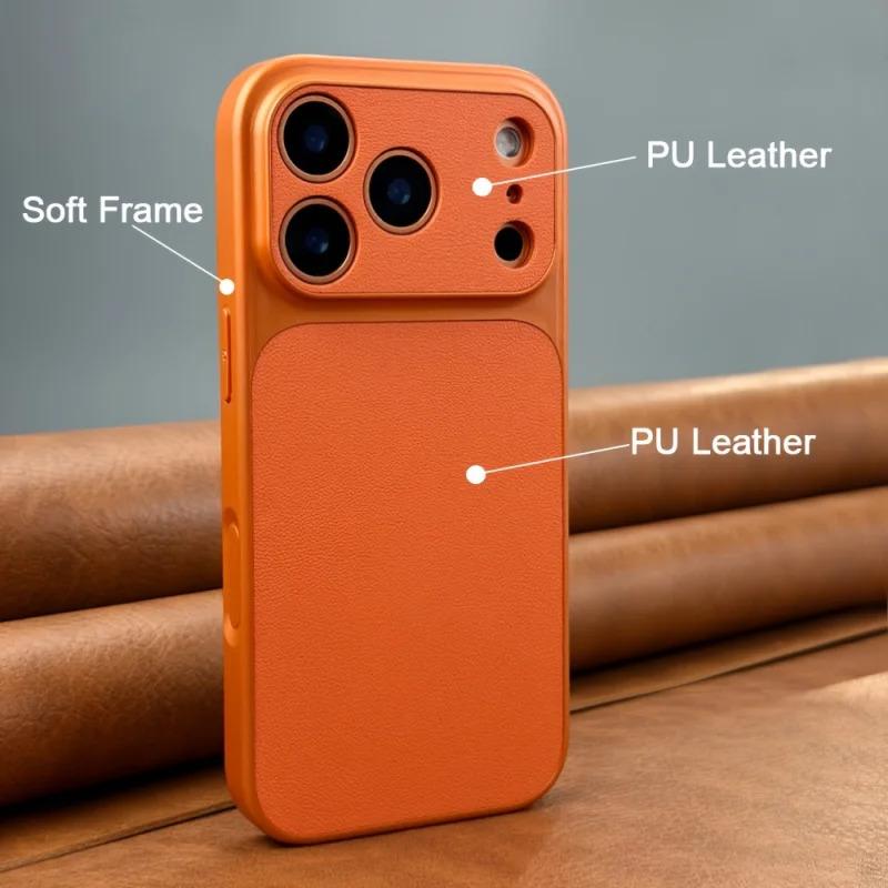 Luksusowe Nowe Pomarańczowe Retro Etui Na Telefon Dla 17Air 16 15 14 13 12 11 17 Pro Max Plus 17Pro Miękkie Boki Twarde Odporne Na Wstrząsy Pokrowiec
