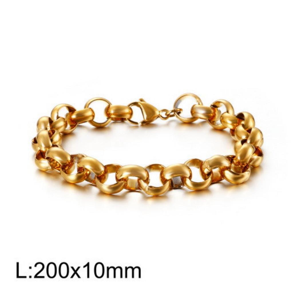 O-shaped Round Stainless Steel Bracelet Men and Women Punk Style Chain