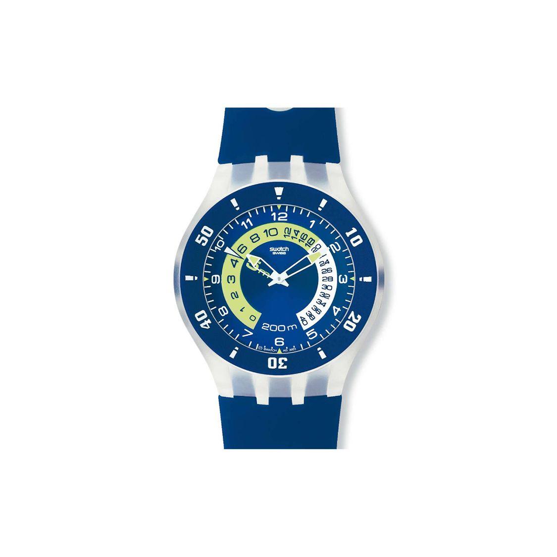 Swatch Quartz Movement 30M Water Resistant Minimalist Fashion Watch Men watches Blue SUGK100 Blue