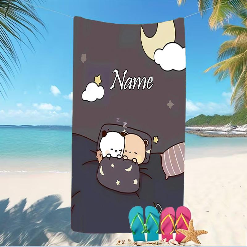 Customizable personalized beach towels Bubu Dudu themed designs.Suitable for the beach, yoga, sports;ideal as beach accessories