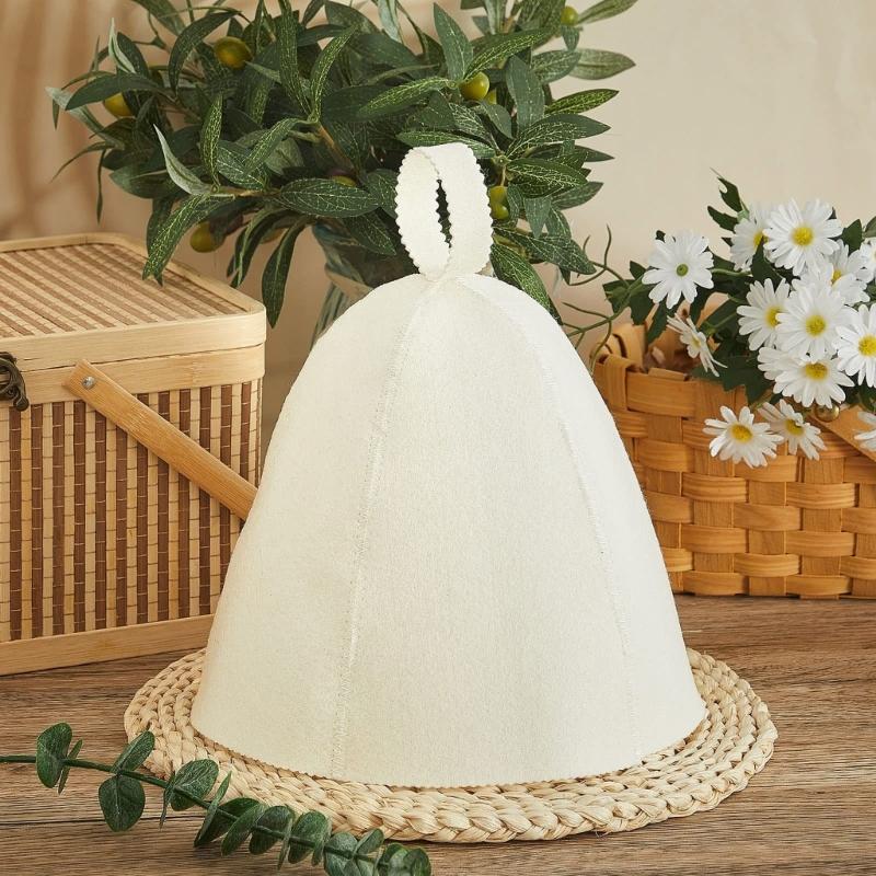 2Pieces Sauna Hat Set Comfortable Sauna Caps Travel Sauna Hat High Absorbency Felt Texture Perfect for Spa and Sauna Use