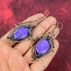 Charoite Earring Copper Wire Wrapped Earrings Handmade Drop Earring Copper Jewelry Gemstone Earring Anniversary Gifts Wire Wrapped Jewelry
