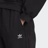 adidas Originals Trefoil Logo Print Elastic Waist Cuffed Pants Women Pants Black HK5064