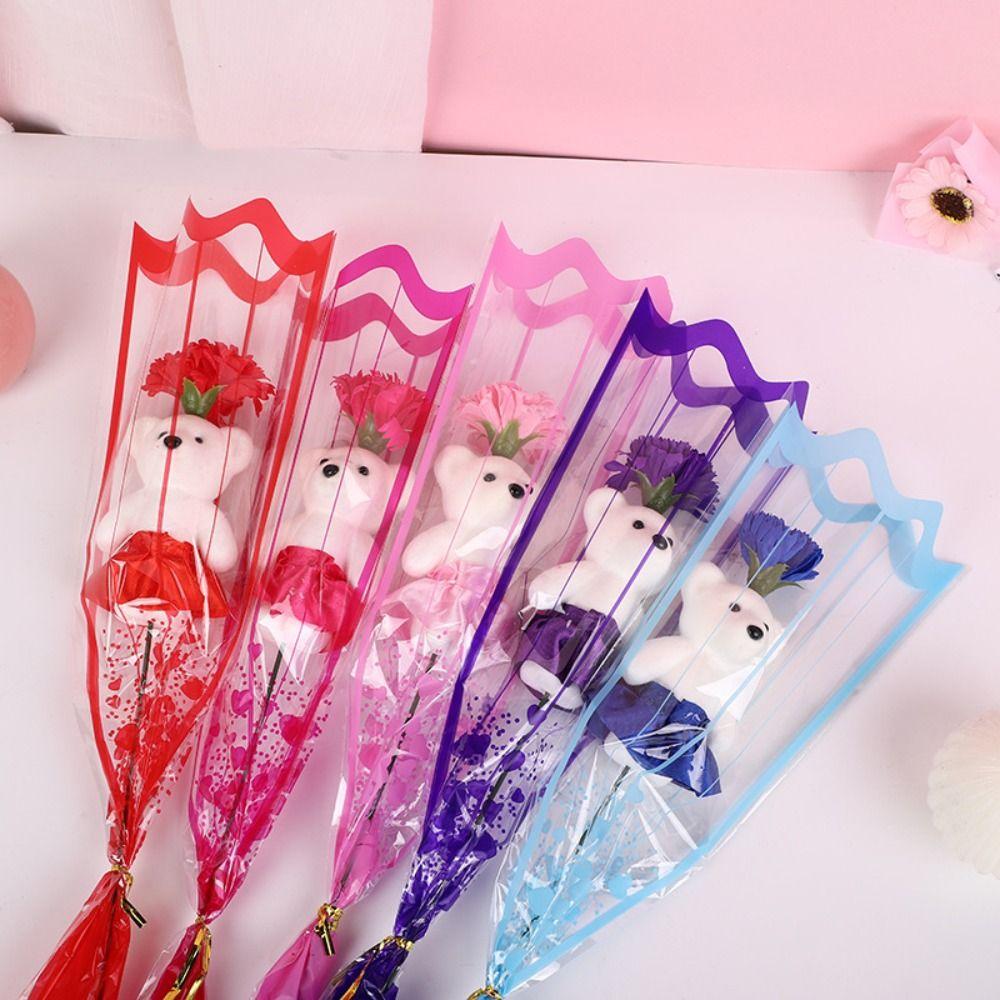 Soap Flower Artificial Rose Flowers Plush Toy Bear Bouquet Decoration
