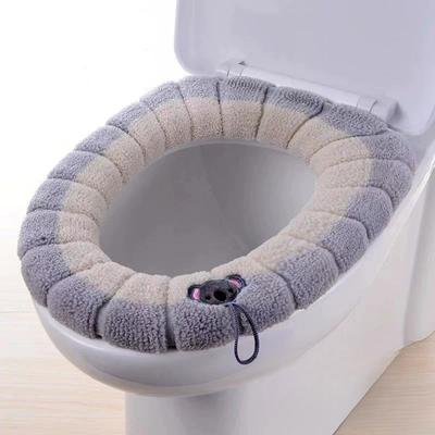 Toilet Seat Cushion O-shaped Knitted Toilet Seat Cushion Thickened Washable Toilet Seat Cover Household Cartoon Toilet Seat KTY