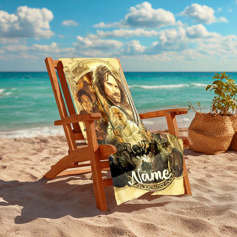 Personalized Customized Proof Beach Towel with The Fellowship of the Ring Pattern - Soft, Absorbent,quick-drying,perfect Swimming,camping&bathing