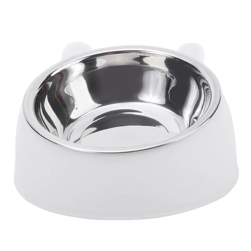 Eco-Friendly 1PcStainless Steel Cat Bowl, 15° Inclined Pet Food Dish with Non-Slip Base, Anti-Choke Feeder for Cats/Kittens/Dogs