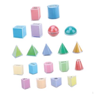 20Pcs 3D Shapes Geometric Solids,Learning Toys,Geometric Blocks Set for Kindergarten