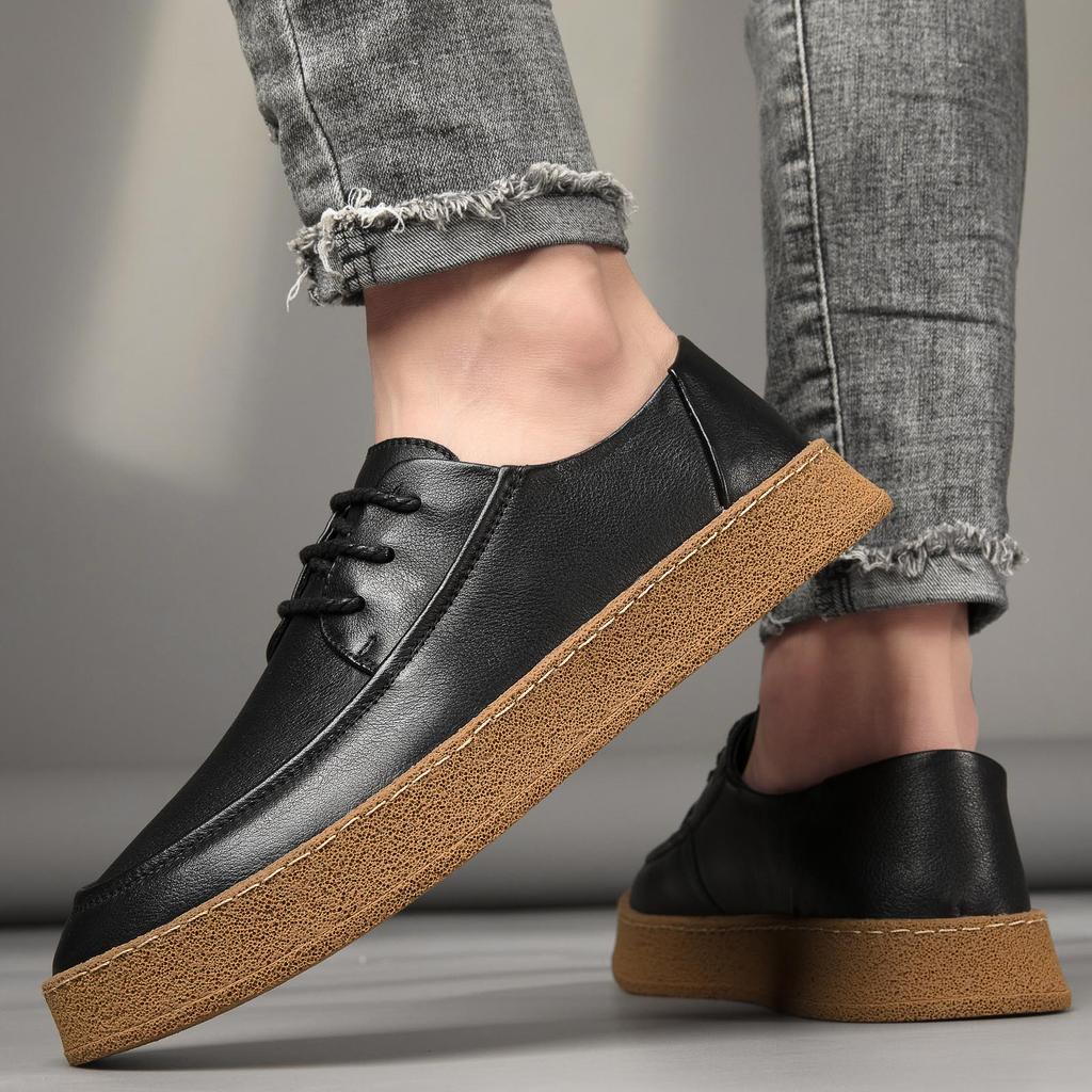 New Men's Genuine Leather Loafers Casual Shoes Handmade Soles Shoes Men's Outdoor Hiking Shoes Quality Split Leather Flat Moccas