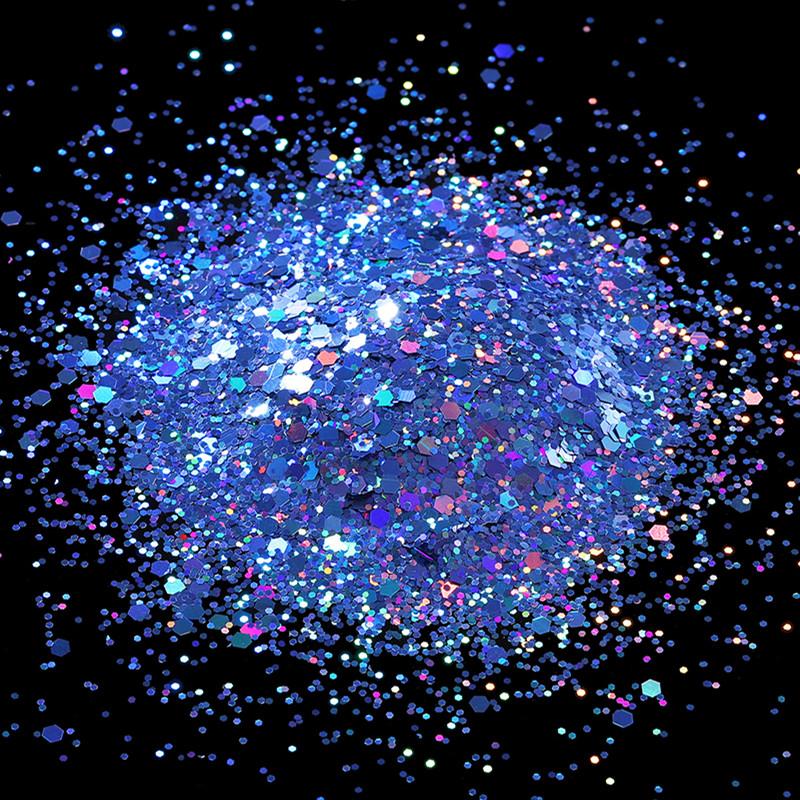 10g Holographic Hexagon Chunky Glitter Epoxy Resin Filler Flakes Laser Sparkly Sequins for DIY Epoxy Resin Nail Art Fillings