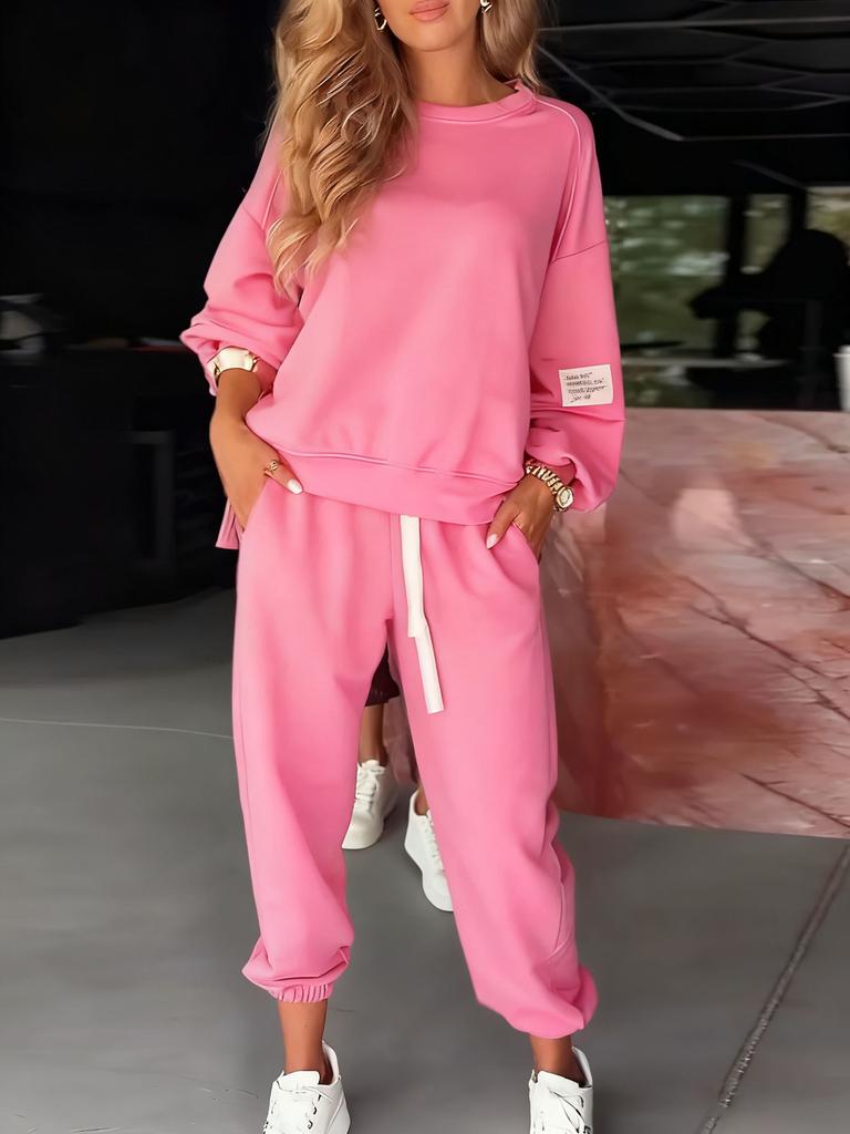 2025 New Women's Cross-border Women's Amazon eBay Casual Sports Sweater Pants Leggings Casual Pants Two-piece Set