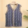 Winter And Womens Autumn Vest Wear Plus Velvet Thick Large Size Grandma Adds Velvet And Floral Patterns Sleeveless Jacket