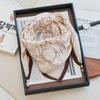 Magnetic buckle triangular small square scarf silk scarf women's spring and autumn summer shirt neck protection scarf thin scarf 71x71