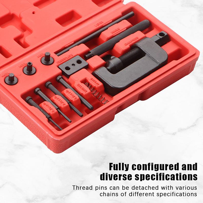 Mountain Bicycle Chain Maintenance - 13pcs Motorcycle Chain Breaker/Riveter w/ Durable O Ring