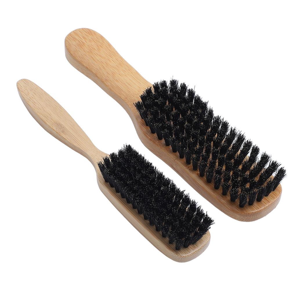 2 PCS Beard Brush Ergonomic Handle Mustache Straightening Beard Grooming Styling Brush for Men