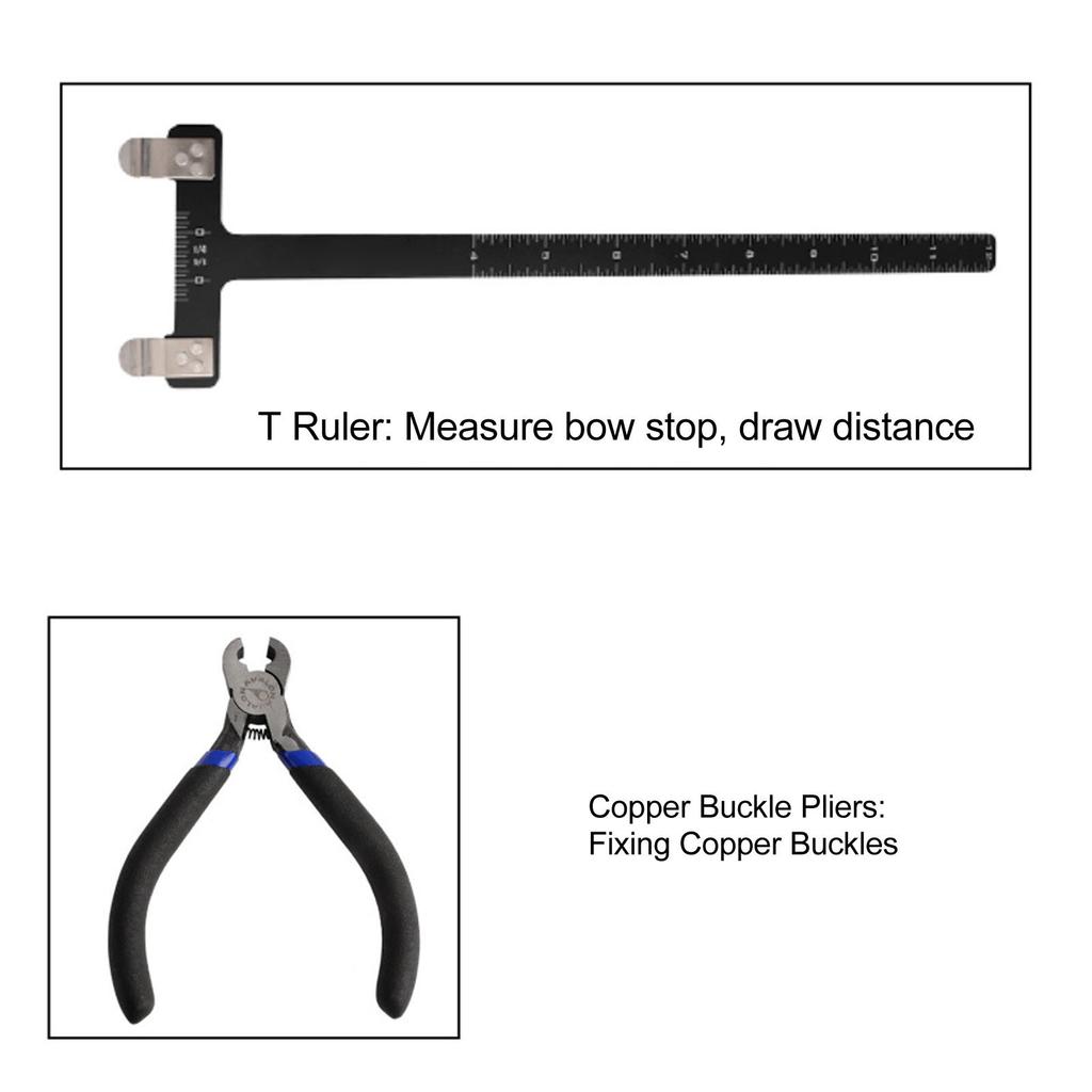 Archery Tuning Tool Kit Recurve Bow T Square Bow Ruler Arrow Nocking Points Practical Aluminium Alloy