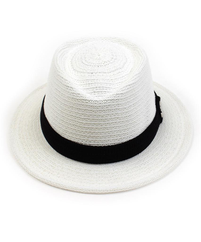 Yunibeosyeolkemiseuteuli White Short Knit Fedora Sv Summer Fedora