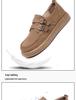Women's British Style Retro Leather Flats - Casual Spring/Autumn Shoes