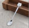 1PC Cat Ceramic Spoons Stainless Steel Cartoon Ice Cream Sugar Tea Dessert Spoon