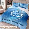 Olympique Marseille FC Printed Bedding Set Custom Name Text 1 Duvet Cover 2 Pillowcases For Bedroom