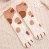 1-20Pairs Cute Cat Paw Floor Socks Coral Velvet Thickened Fleece Mid-calf Socks Warm Indoor Socks for Women Fall Winter Wear